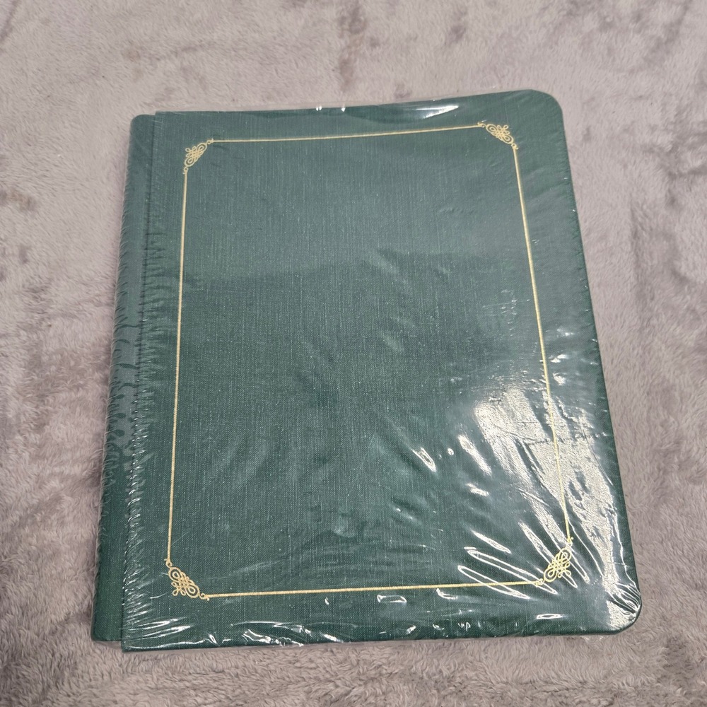 Creative Memories Hunter Green Photo Album Gold Foil Filigree Scrollwork New